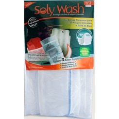 Kit Bolsas Protetoras para Lavar Roupas Delicadas - 3 unidades - Soly Wash