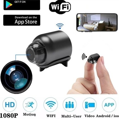 Mini Câmera Angular Espiã Wi-Fi Full HD 1080P